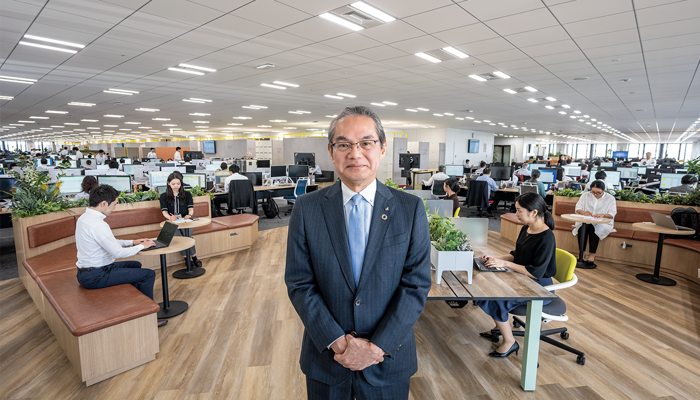 「当社グループは、皆さまの日常生活を幅広く支える総合設備業として、社会的使命を果たすと同時に、地域社会と共に発展してまいります。」九電工 代表取締役 社長執行役員 石橋和幸